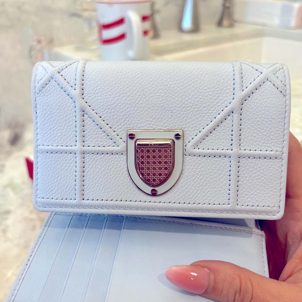 Christian Dior wallet in baby blue